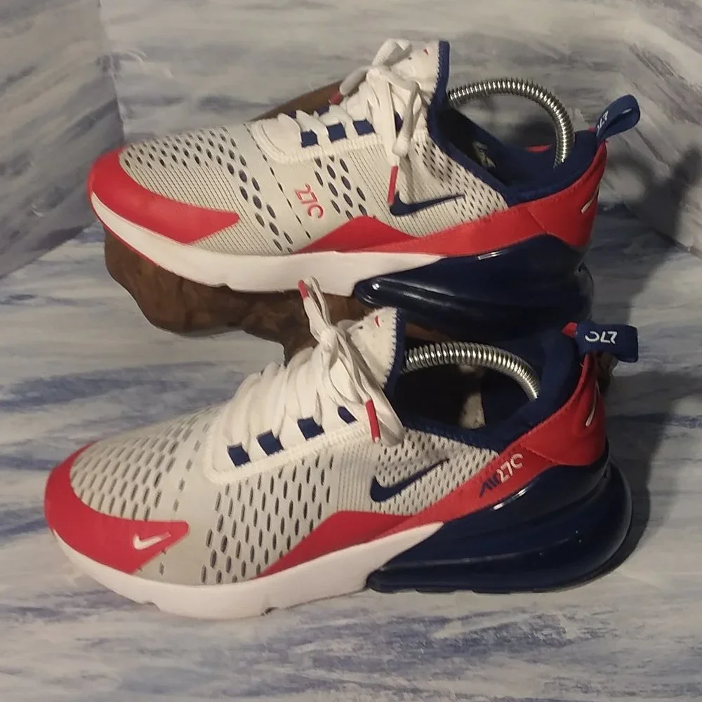 Nike Kids Air Max 270 Sneakers - White, Red, Navy